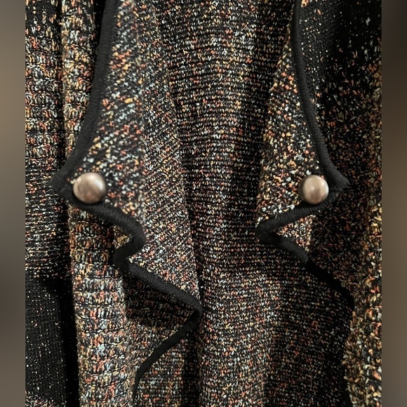 Ming Wang Cardigan Sweater‎ Women’s Size Small Black Multicolor Confetti Open - Picture 3 of 6
